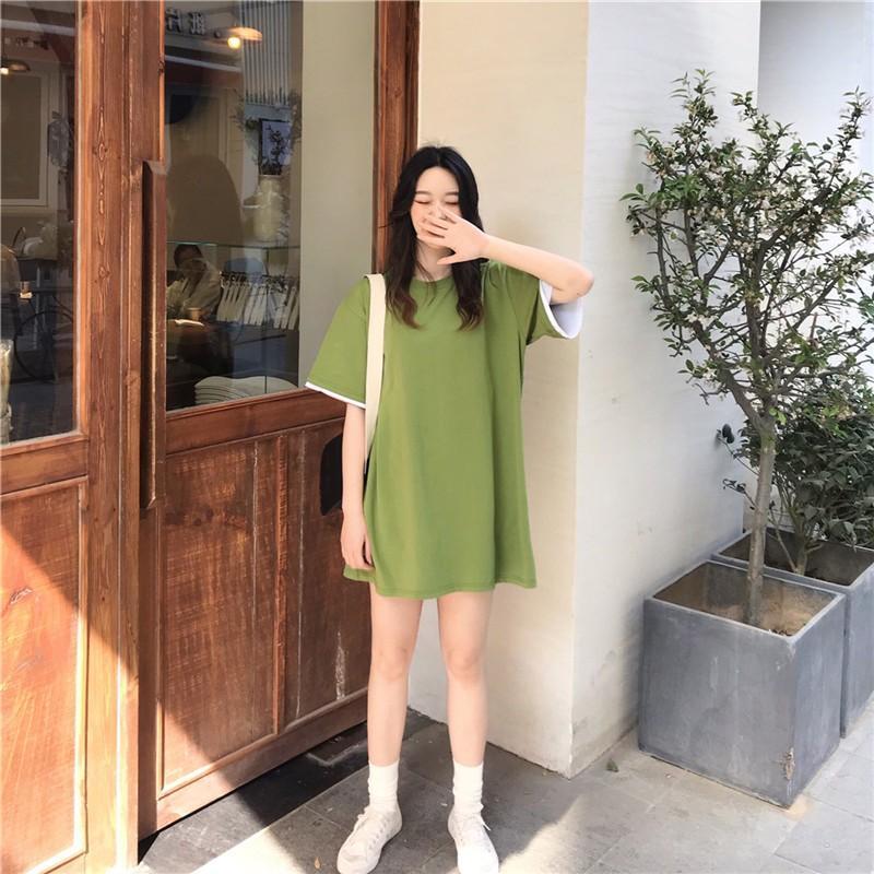 tシャツ・カットソー | Tシャツ 半袖 レディース カットソー バックギャザー トップス ビッグティーシャツ 2019春夏新作 大人気 ロングティーシャツ 可愛い シンプル ゆったり