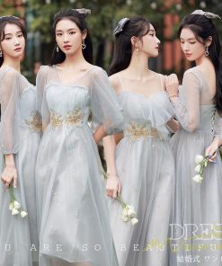 大人 | パーティードレス 結婚式 服装 ドレス フォーマル ワンピース 韓国 ミモレ丈 体型カバー 顔合わせ お呼ばれ 20代 女の子 可愛い 袖あり 30代 40代