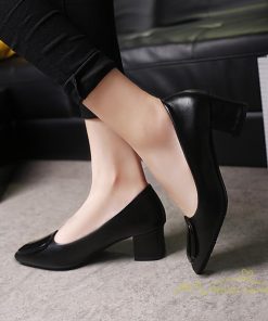 パンプス | レディースシューズ PUレザー 靴 ポインテッドトゥ 歩きやすい 疲れない 痛くない 太めヒール エレガント アウトドア オフィス 通勤 春夏秋 新作