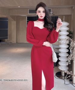 タイト | セクシーワンピース 二次会ワンピース 上品 高級感 ワンピース 長袖 タイトワンピース スリム 美ライン スリット お呼ばれワンピース 結婚式 オフィス 通勤