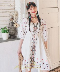 ミニ丈 | ワンピース レディース 夏 秋 ひざ上 カジュアル 大人 20代 30代 40代 50代 ママ 母 OL 謝恩会 食事会 個性的 民族風 三色展開 海外セレブ 女子会 上品