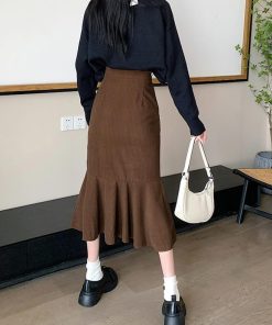 ロングスカート | マーメイドスカート秋冬 ロングスカート黒