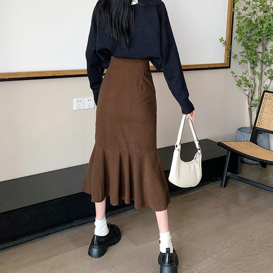 ロングスカート | マーメイドスカート秋冬 ロングスカート黒