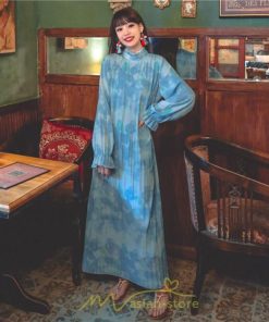 マキシ | ワンピース 大人ワンピース ロングワンピース マキシワンピース レディース 長袖 ゆったり 上品 体型カバー エレガント 結婚式 二次会 ドレス フランス風