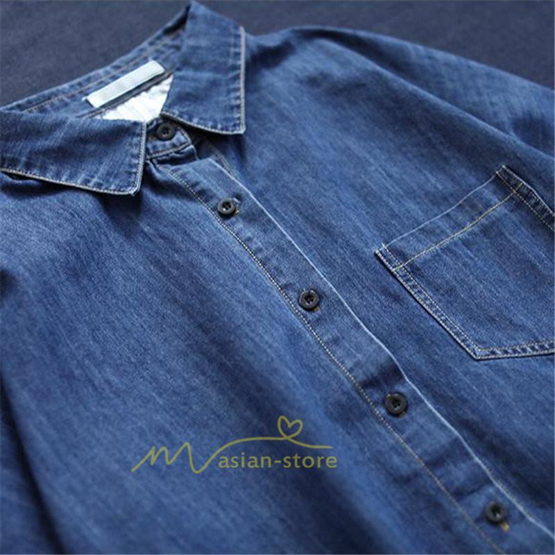 シャツ・ブラウス | デニム風シャツ レディース 異素材切替 シャツブラウス カジュアル 長袖シャツ 春服 胸ポケット トップス ゆったり 20代30代40代50代 おしゃれ 羽織り 通勤通学