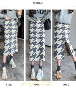 スカート | ロング 春秋冬 レディース ミモレ丈 ウエストゴム ハイウエスト Aライン 無地 きれいめ 大人 千鳥格柄 高見え 人気 SNS映え かっこいい 個性的