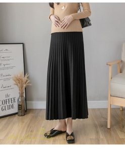 スカート | マタニティプリーツ レディース 秋 冬 コーデ Aライン 可愛い 妊婦服 産前 産後 ウエスト調整 上品 マタニティウェア ロング丈 体型カバー