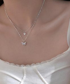 ネックレス | 2連蝶々 ジュエリー?上品