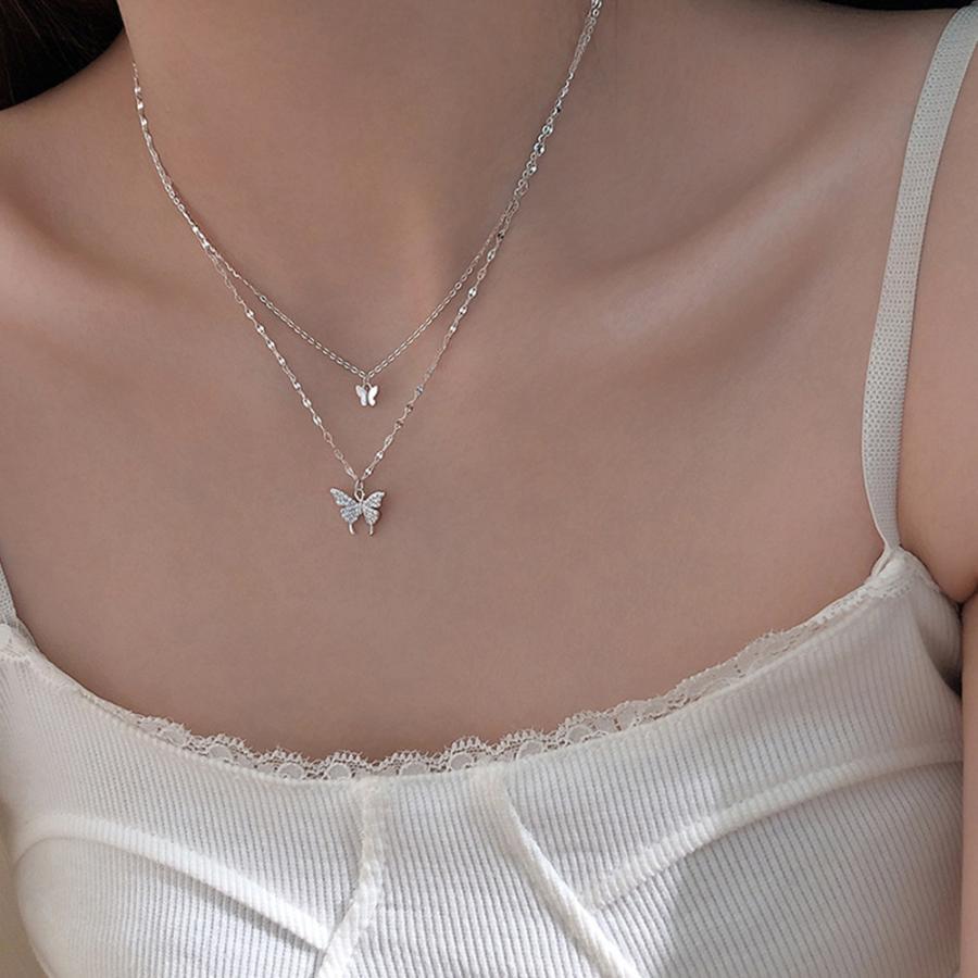 ネックレス | 2連蝶々 ジュエリー?上品