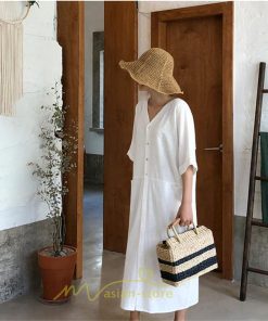 マキシ | ワンピース レディース 夏ワンピース 綿麻 五分袖 体型カバー 着痩せ 韓国風 30代 40代 50代 Vネック 通勤 OL デート キレイめ 新作 2022 お出かけ おしゃれ