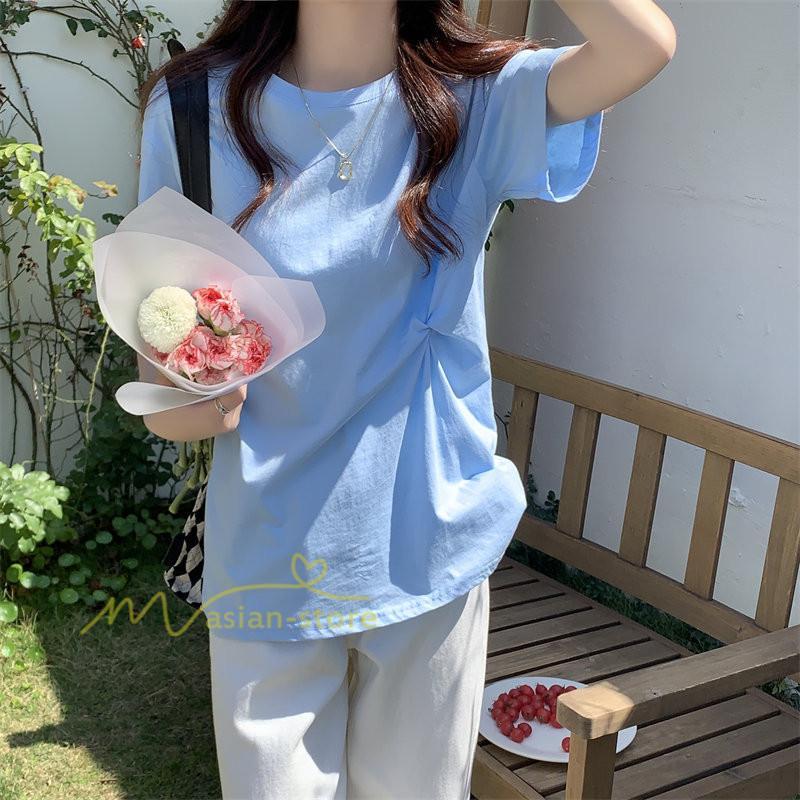 tシャツ・カットソー | Tシャツ カットソー トップス レディース 半袖 無地 春夏新作 オフィス おしゃれ クルーネック シンプル コーデ きれいめ 着痩せ 快適 20代30代40代50代 着回し