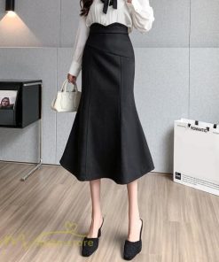 スカート | レディース フィッシュテール秋冬コーデ フレア AラインOL ビジネス カジュアル 大きいサイズ XL 20代 ラシャ 40代 上品 30代