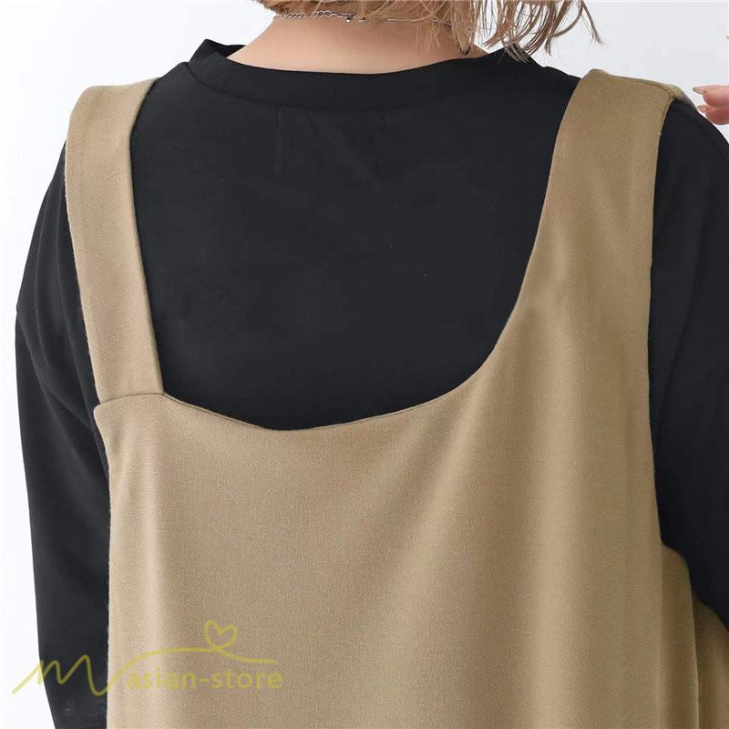 ノースリーブ | ノースリーブワンピース レディース 韓国風 無地 ワンピース ロングワンピース フリーサイズ カーキ ブラック 夏 お出かけ キャミワンピース 40代 30代 20代