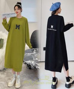 マキシ | スウェットワンピース ロングトレーナー ロングワンピース スウェット 裾スリット ゆったり 体型カバー 大きいサイズ 大人 秋冬 かわいい 20代30代 50代