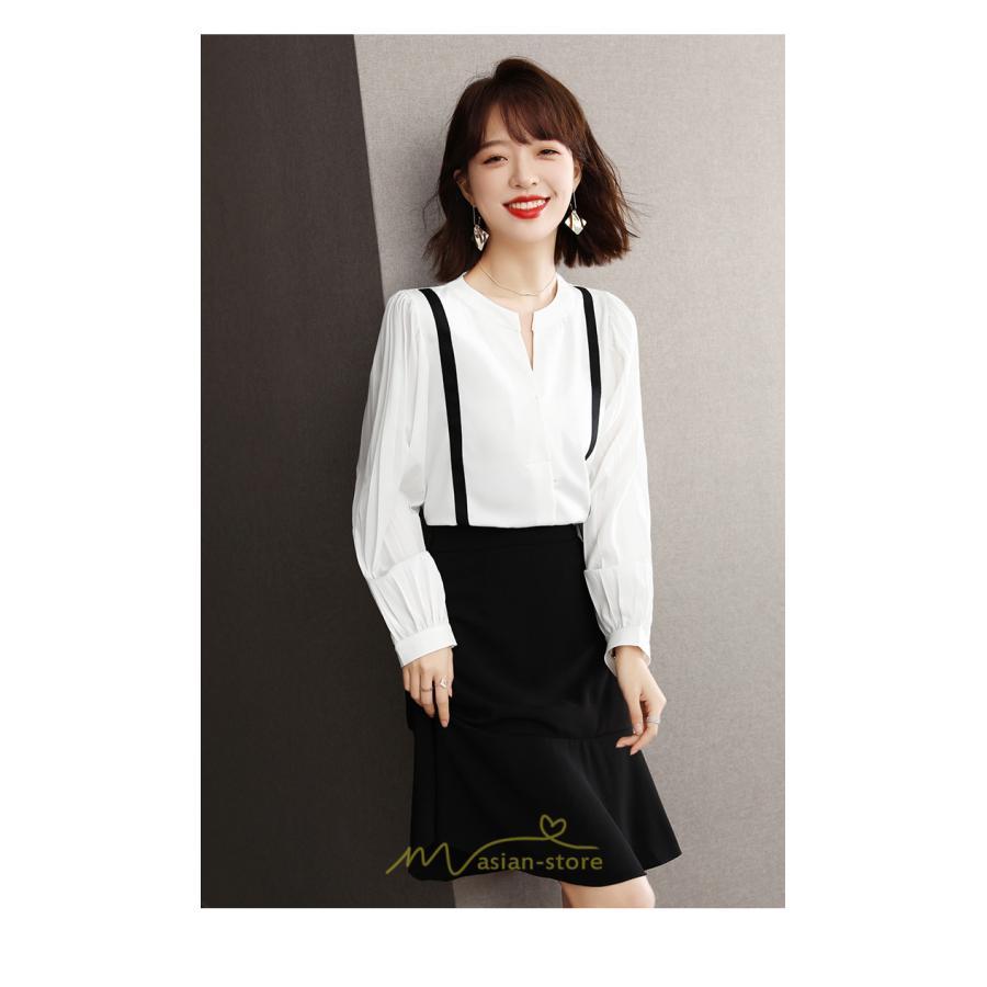 シャツ・ブラウス | ブラウス レディース シャツ 長袖 オフィス フォーマル スーツ インナー 白 シフォン ビジネス 着痩せ お仕事 通勤 高級感 上品 おしゃれ OL