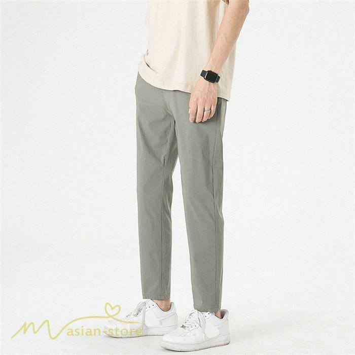チノパン | テーパードパンツ メンズ パンツ 無地 ロング 薄手 サマーパンツ 着痩せ 上品 大きいサイズ ウエストゴム メンズパンツ 春 夏 秋 メンズスタイル お出かけ