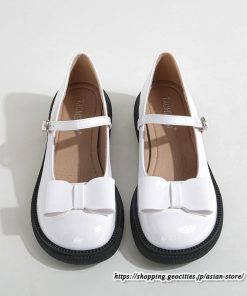 パンプス | ラウンドトゥ ストラップ 厚底 レディースシューズ 太ヒール ぺたんこ ベーシック 黒白蝶 無地 靴 26.5cm 上品 大きいサイズ 大人