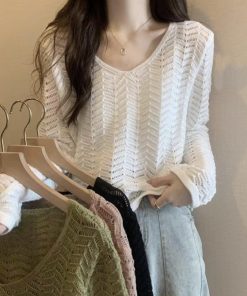 透かし編みトップス | 透かし編みニット メッシュニット 春秋冬