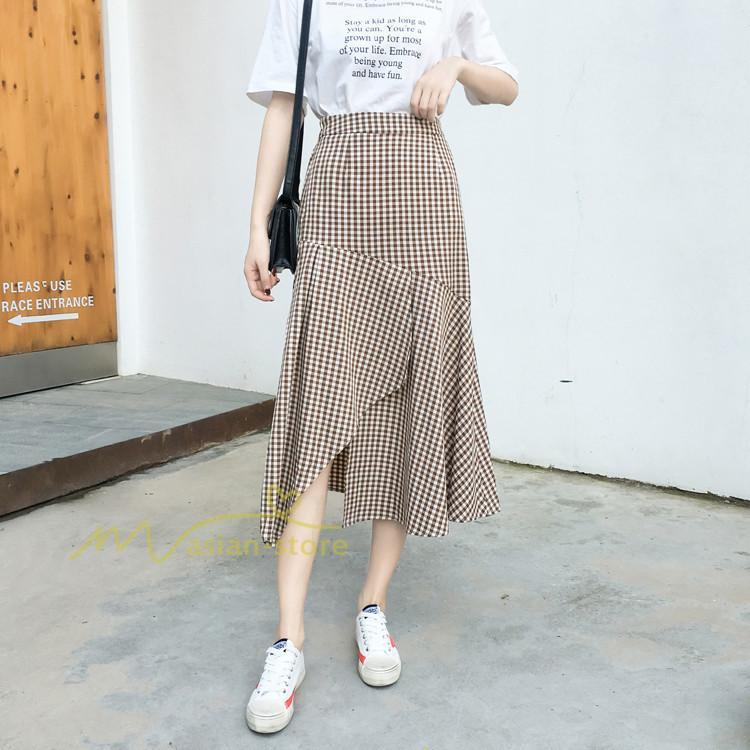 スカート | フレア ロング春物 レディース 春夏 スカート黒 ボトムス 春夏秋 新作 カジュアル 通勤通学 チェック柄 Aライン着やせ 20代30代40代