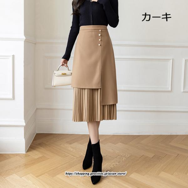 スカート | ロングプリーツカート Aライン 秋冬 レディース ボトムス 通勤 着痩せ キレイめ 20代30代40代50代 カジュアル 上品 ラシャ 大人気