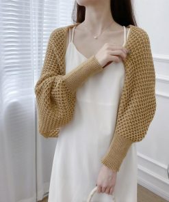 透かし編みトップス | ニットカーディガン レディース ショール