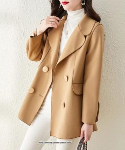 コート・ジャケット | テーラードジャケット レディース コート アウター 長袖 ミディアム丈 羽織り 春 秋 冬 無地 カジュアル ラシャ ダブルブレスト 秋 冬 あったか 通勤 通学