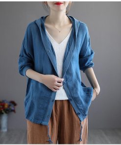 カーディガン | レディース 無地 UVカットー ライトアウター 秋コーデ 40代50代 きれいめ カジュアル フード付き エレガント 大きいサイズ 20代30代 麻混 秋服