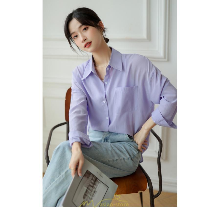 シャツ・ブラウス | ブラウス トップス 長袖 Vネック ボタン 無地 上品 通勤 レディース 秋 20代 30代 40代 OL ママ 母 フェミニン デート お出かけ 通勤 リクルート お仕事