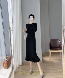 ニットワンピース | ロングワンピース ワンピース レディース ロング丈 秋 冬 マーメイド 着痩せ セクシー 足細効果 韓国風 20代30代40代50代 フェミニン