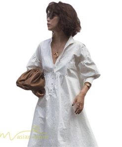 マキシ | サマーワンピース レディース 着痩せ 無地 Vネック 7分袖 コットン ゆるワンピース ゆったり ロングワンピース 夏服 ワンピース 夏 きれいめ トレンド ロング丈