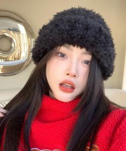 ニット帽 | ふわふわニット帽子 レディース 冬 2色