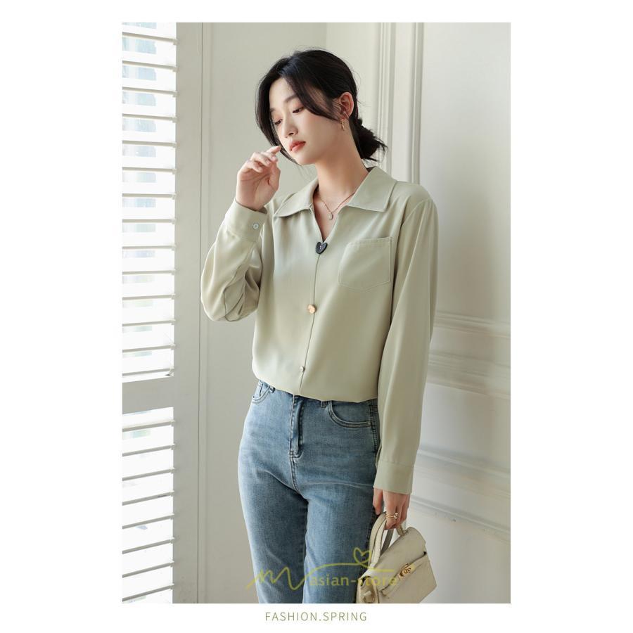 シャツ・ブラウス | ブラウス トップス レディース Vネック秋 シンプル 着回し カジュアル 通勤 オフィス お出かけ 上品 フェミニン 女子会 就活 デート お仕事 エレガント 二次会