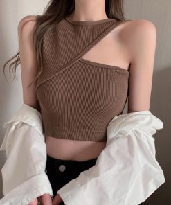 キャミソール | アシンメトリー タンクトップ カップ付き