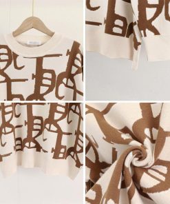 ニット・セーター | ジャガード柄ニットトップス 長袖韓国秋冬