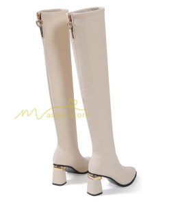 ロングブーツ | ニーハイブーツ チャンキーヒール 太ヒール レディース 靴 シューズ お出かけ 秋冬 ロング丈ブーツ 春秋冬 太ヒール 美脚 大人 黒靴