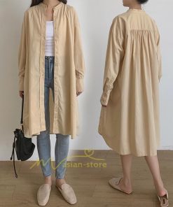 マキシ | シャツワンピ 2WAY カーディガン 長袖 ロング 無地 体型カバー ワンピース アウター レディース 春アウター お出かけ 20代30代40代50代 羽織り カジュアル 上品