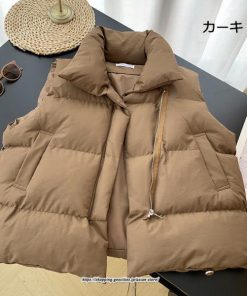 コート・ジャケット | アウター ダウンベスト ベスト ノーカラー レディース おすすめ シンプル 軽量 あったか 防寒 細身 コットン 2022新作 アウター 秋冬 着痩せ