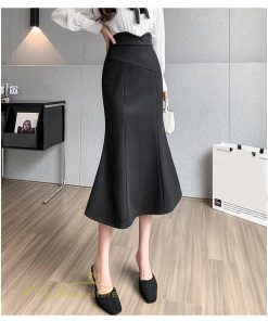 スカート | レディース フィッシュテール秋冬コーデ フレア AラインOL ビジネス カジュアル 大きいサイズ XL 20代 ラシャ 40代 上品 30代