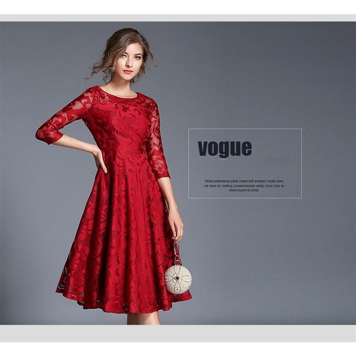レースワンピース | ワンピース ドレス ロングドレス レースワンピ 結婚式 パーティードレス 二次会 フォーマル レデイース エレガント お呼ばれ ロングワンピ 七分袖