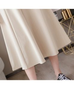 スカート | ミモレフレアAライン無地 エレガント 大きいサイズ 裾広い ハイウエスト 着痩せ 裏地付き 後ろファスナー レディース 通学通勤 体型カバー