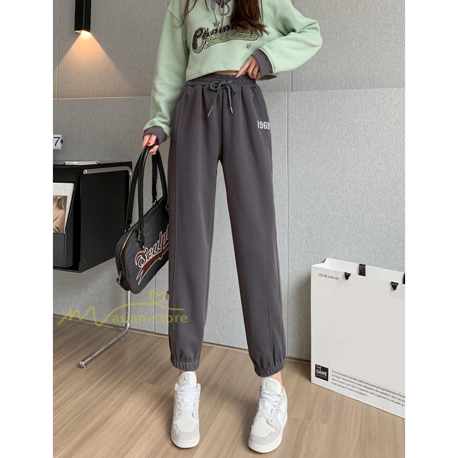 チノ・テーパード・ジョガー・スキニーパン | パンツ テーパードパンツ レディース ロング丈 秋冬コーデ スウェットパンツ カジュアル 刺繍 ロングパンツ 着痩せ ウエストゴム 大きいサイズ シンプル