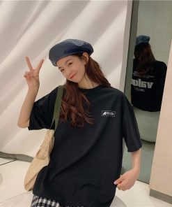 ｔシャツ・カットソー | ロングTシャツ 大きいサイズTシャツ ビッグTシャツ レディーストップス ゆったりTシャツ 可愛い コットン上着 2020春夏 黒 3色 カジュアル おしゃれ