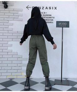 その他 | カーゴパンツ レディース ボトムス ストレート スリム ストレッチ ウエストゴム 着痩せ 格好いい お出かけ カジュアル 着回し ヒップホップ アウトドア シンプル