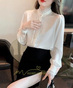 シャツ・ブラウス | ブラウス レディース きれいめ 40代 春秋新作 オシャレブラウス 白ネックシャツ 立ち襟 20代30代 通勤通学 カジュアル 夏物 お出かけ フォーマル 着痩せ 上品
