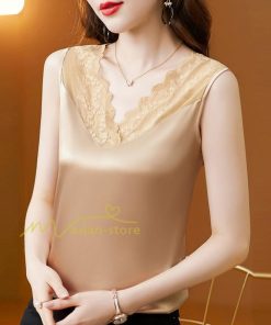 キャミソール タンクトップ | トップス タンクトップ レディース ノースリーブ Vネック Vネックタンク 20代30代40代50代 ママ 母 インナー カジュアル お出かけ カシュクール レース付き