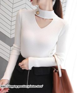 ニット・セーター | カットソー ニット レディース リブニット 長袖 秋冬 春 トップス スリム ストレッチ インナー 無地 長袖ニット プルオーバー 通学通勤 長袖カットソー 着痩せ