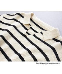 ニット・セーター | ニット カットソー セーター レディース トップス 秋冬 春 長袖 ニットセーター ボーダー ポロカラー プルオーバー 春秋 柔らかい 通学 ニットトップス 通勤