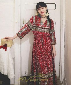 マキシ | レディース ワンピース 夏 秋 長袖ワンピ きれいめ 大人ワンピース Aライン ロングワンピース おしゃれ 大人 お呼ばれ 可愛い コットン レトロ 通勤