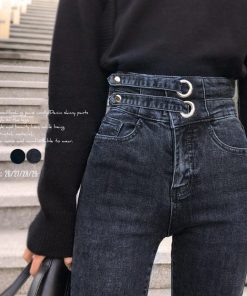 スキニーパンツ | デニムパンツ ハイウエスト 着やせ レディース 美脚見せ ジーパン ジーンズ 細身 ストレッチ ボトムス 韓国風