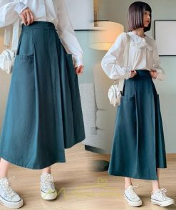 スカート | 綿秋 Aラインロングレディース 秋物 ボトムス 秋服 無地 体型カバー 30代通学通勤 おしゃれ感 大人 40代50代